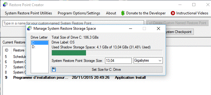 Capture-gérer l'espace des points de restauration.GIF