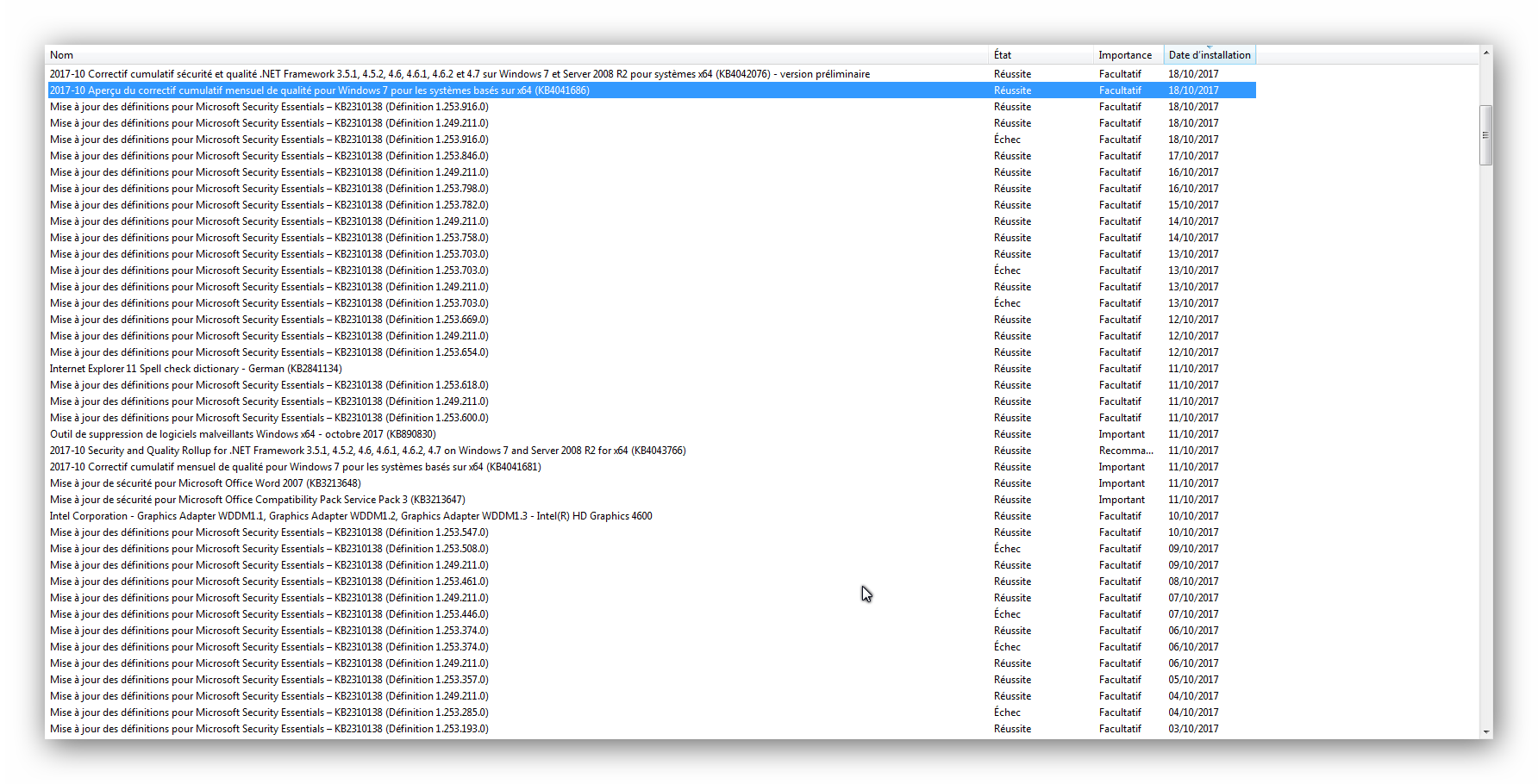mise à jour du 18 10 2017