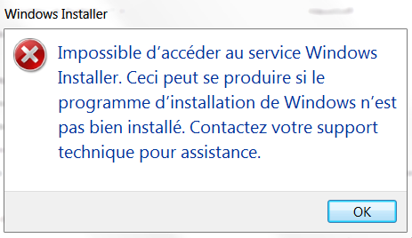 Message après Lancement de la désinstallation..