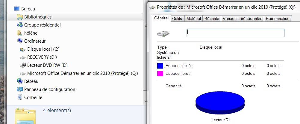 Explorateur WIN + Propriétés de (Q)