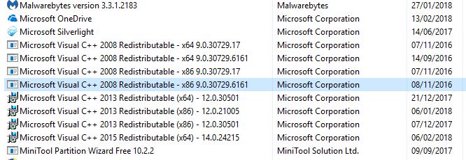 Capture-versions Microsoft Visual C sous WS 10.JPG