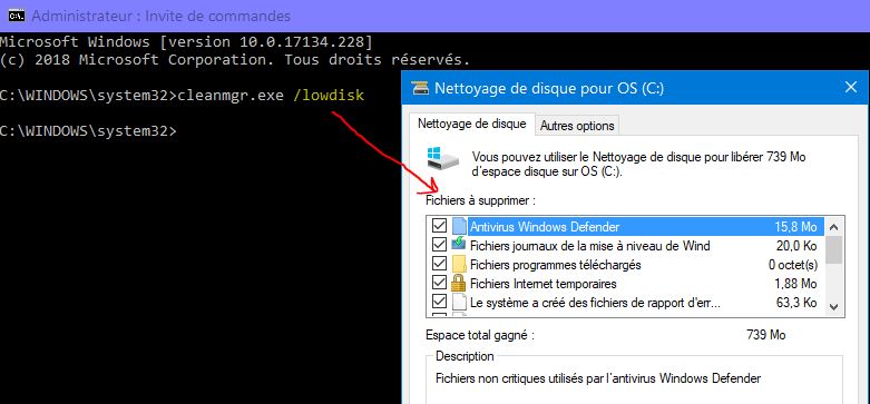 Capture-cleanmgr en ligne de commande tout sélectionné.JPG